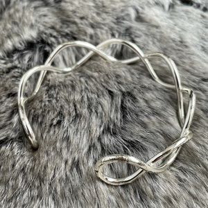 silver infinity braided bracelet bangle